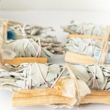 Load image into Gallery viewer, Palo Santo, Sage &amp; Crystal Smudging Bundle
