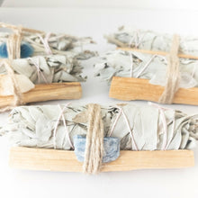 Load image into Gallery viewer, Palo Santo, Sage &amp; Crystal Smudging Bundle
