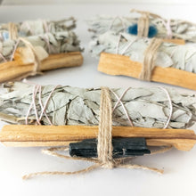 Load image into Gallery viewer, Palo Santo, Sage &amp; Crystal Smudging Bundle
